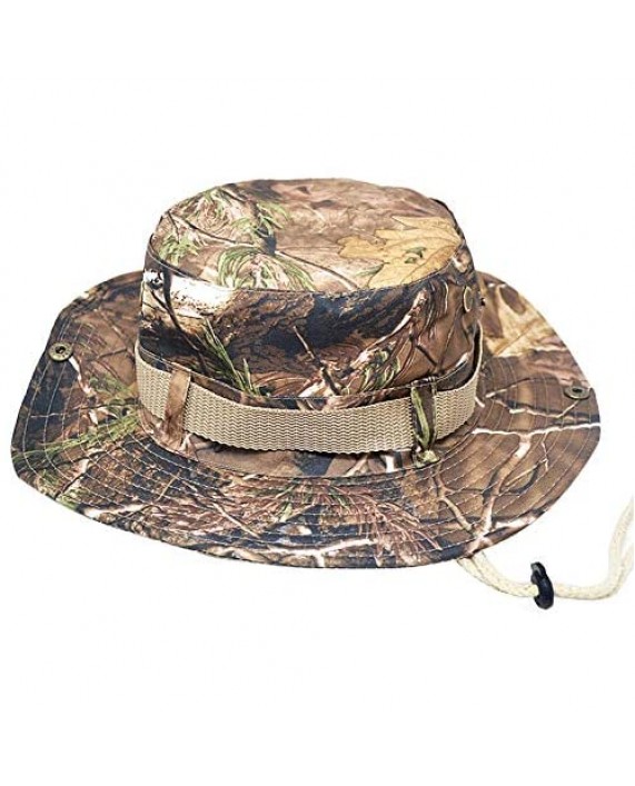 uniquetotop Sun Hat for Men Outdoor Fishing Women Summer Camo Wide Brim Sun Protection Bucket Safari Boonie Hat Foldable