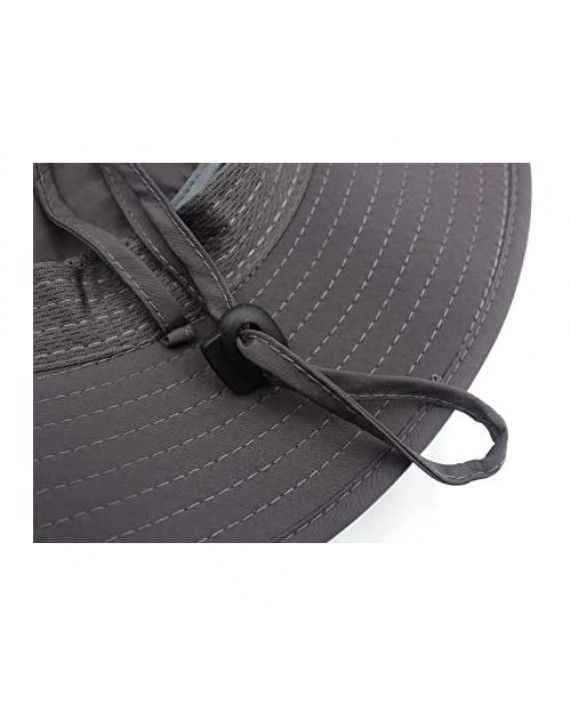 Unisex UPF 50+ Protection Safari Sun Hat Wide Brim Bucket Cap Packable Hiking Fishing Boonie Hat