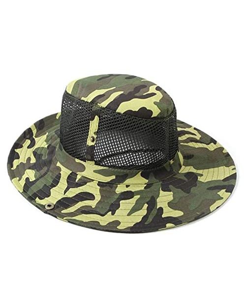 Xuxie Men Summer Outdoor Sun Protection Military Camo Fishing Boonie Hat Mountaineering Hat Sun Hats