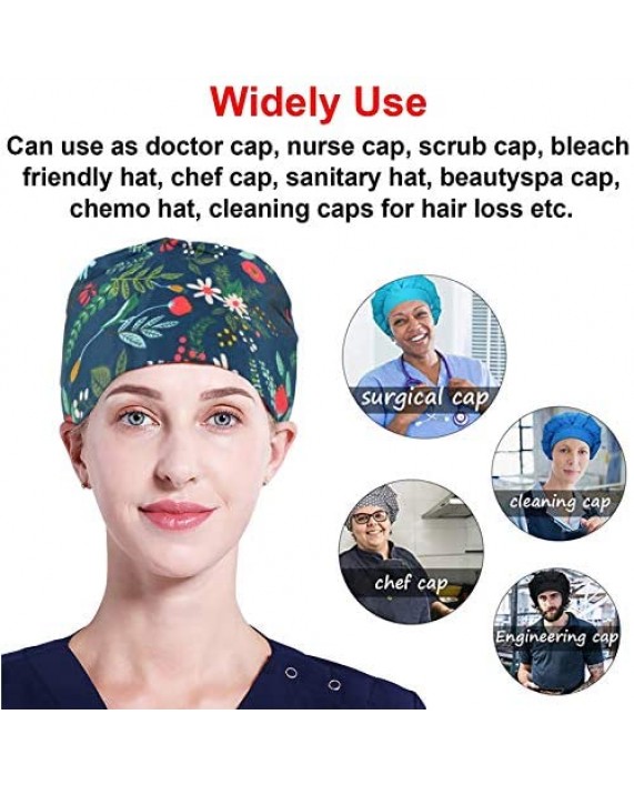 Yseoul Working Cap with Buttons and Sweatband for Women Adjustable Working Hat Ponytail Holder Long Hair Tie Back Hats