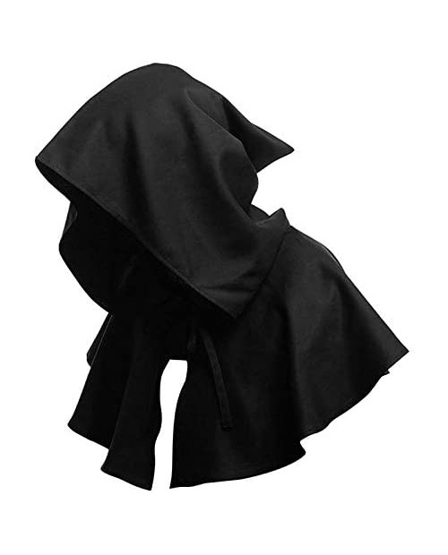 YunFeel Halloween Grim Cowl Cloak Cosplay Costumes Medieval Wicca Pagan Hood Hat Hooded Poncho for Men Women
