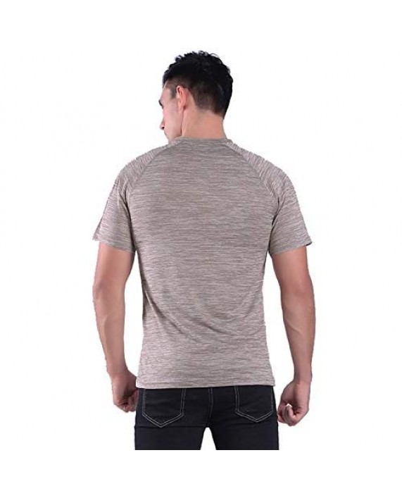 Facitisu Mens Henley Short/Long Sleeve Casual Shirts Fashion Workwear Big and Tall Pullover T-Shirt