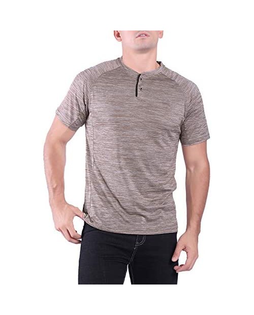 Facitisu Mens Henley Short/Long Sleeve Casual Shirts Fashion Workwear Big and Tall Pullover T-Shirt
