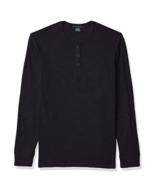 French Connection Men's 3 Button Solid Color Henley Shirt