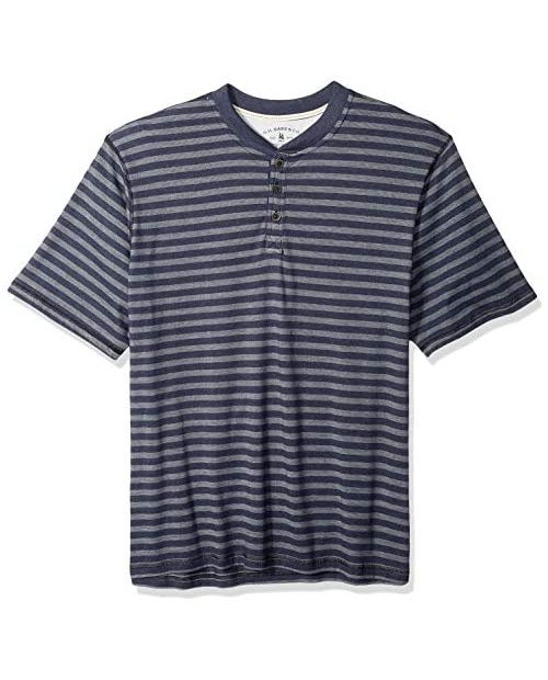 G.H. Bass & Co. Men's Big and Tall Madawaska Short Sleeve Feeder Stripe Henley Shirt