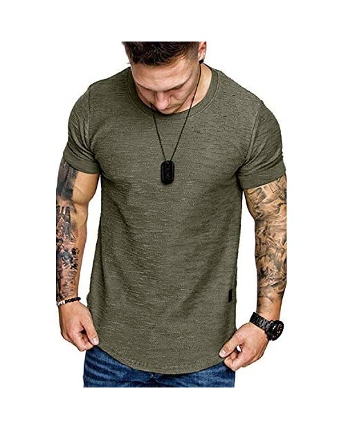 Koloyooya Mens Fit Slim Summer T-Shirt Casual Shirt Tops Clothes Hooded Muscle Tee