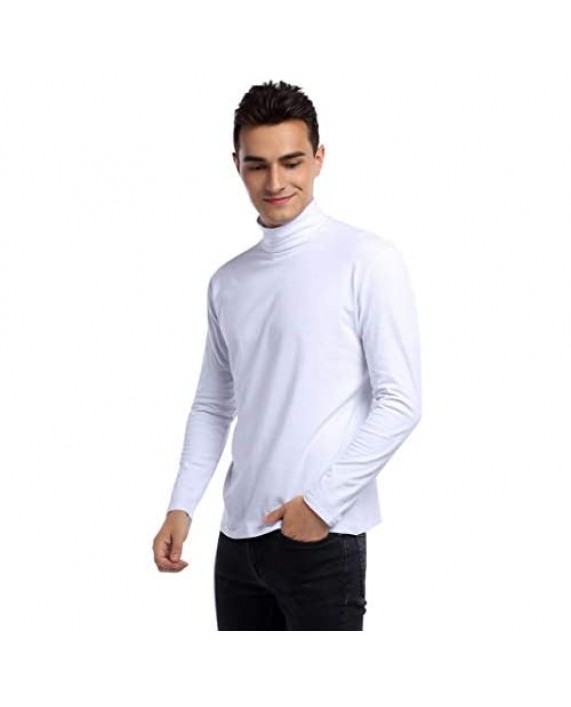 KUULEE Men's Slim Fit Soft Turtleneck Long Sleeve Pullover Lightweight T-Shirt