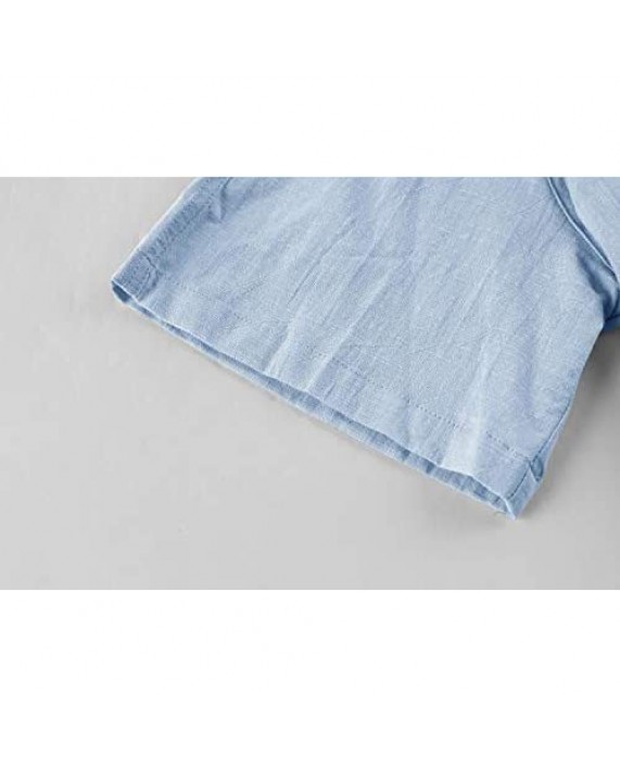 Makkrom Men's Linen Henley Shirts Short Sleeve Cotton Lightweight Tees Solid Summer Beach T Shirt