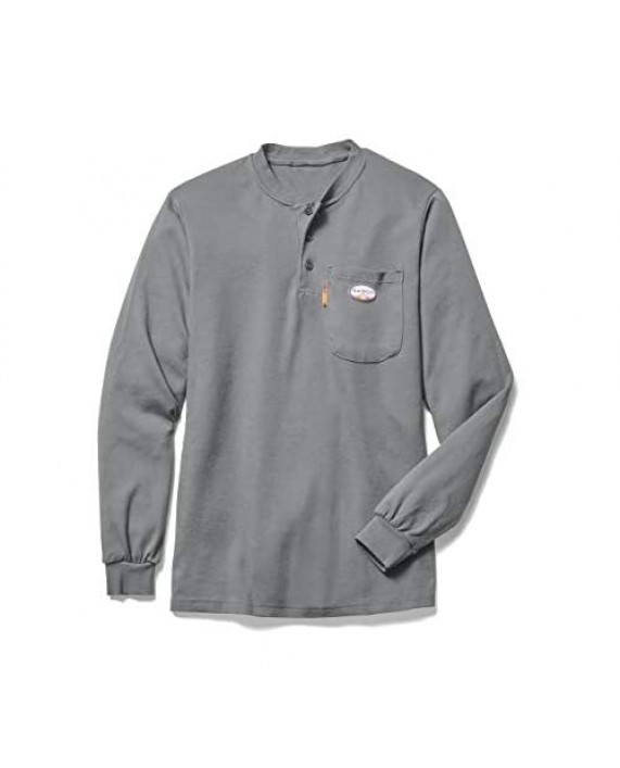 Rasco Fire Retardant Henley T Shirt Gray 100% Cotton Gray (X-Large)