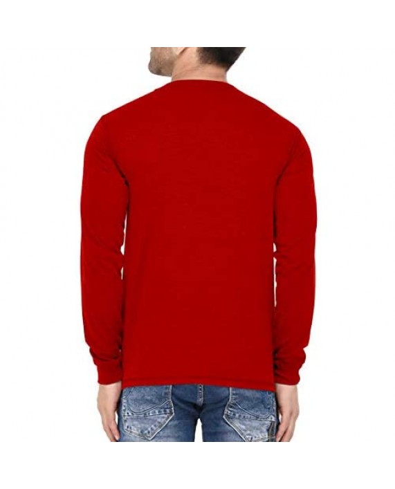 Red Mens Henley Long Sleeve - Full Sleeve Jersey Shirts | Henley S