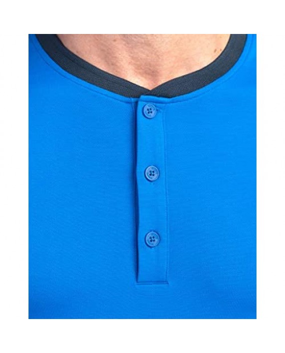 Rhone Mens Ringer Henley Short Sleeve | Ultra Soft Breathable 4-Way Stretch Premium Nylon Blend Fabric