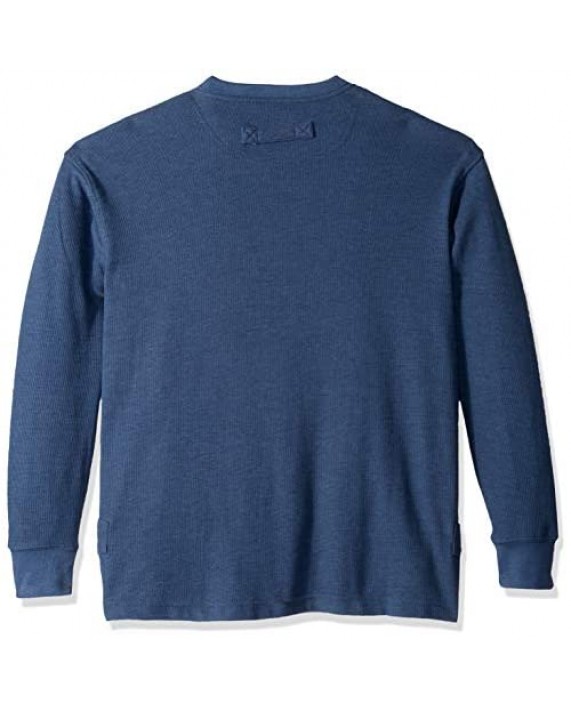 Smith's Workwear Men's Long-Tail Thermal Knit Henley Pullover with Gusset