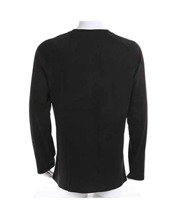 VIENNAR Men's Casual Regular-fit Basic Shirt Long Sleeve Henley T-Shirt