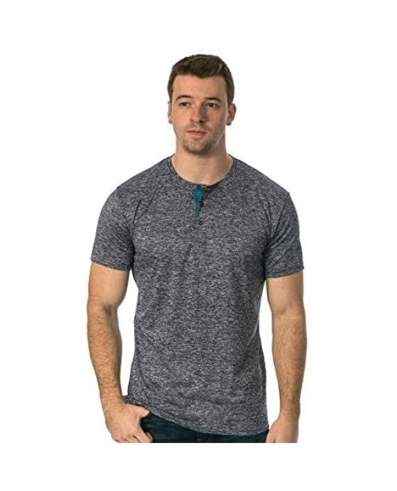 Warriors & Scholars Henley T Shirts for Men - Moisture Wicking Dry Fit Shirts