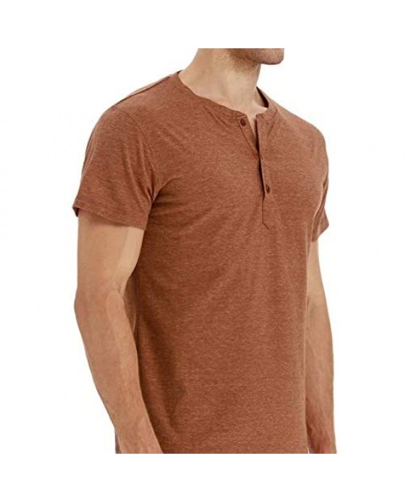 Zaveleng Mens Fashion Casual Front Placket Basic Long/Short Sleeve Henley T-Shirts