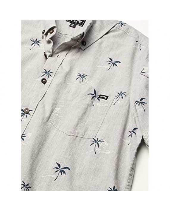 Billabong Men's Sundays Woven Floral and Small Scale Printed Pattern Short Sleeve Shirt