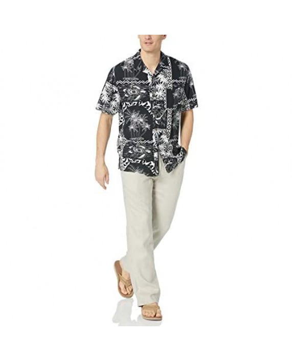 Brand - 28 Palms Men's Standard-Fit Vintage Washed 100% Rayon Tropical Hawaiian Shirt