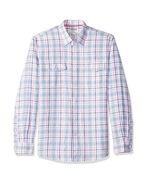  Brand - Goodthreads Men's Standard-Fit Long-Sleeve Linen and Cotton Blend Shirt