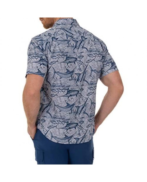 Guy Harvey Men’s Printed Short Sleeve Woven Shirt