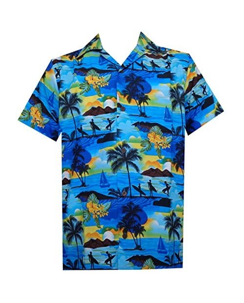 Hawaiian Shirts for Mens Allover Parrot Camp Party Aloha Holiday Beach Short Sleeve