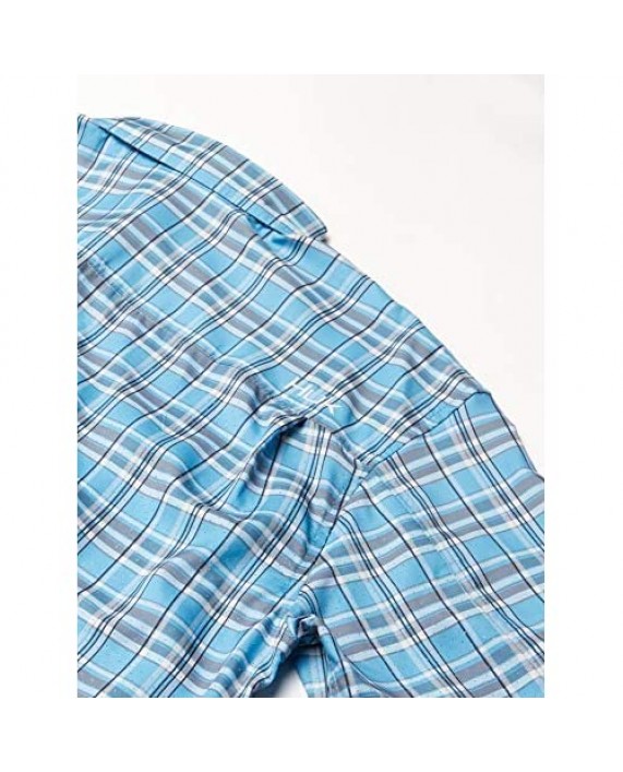 HUK Men's Tide Point Woven Plaid Short Sleeve Button Down Performance Shirt with UPF 30+ Sun Protection