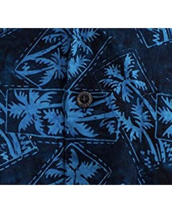 Johari West Montego Blue Tropical Hawaiian Batik Shirt