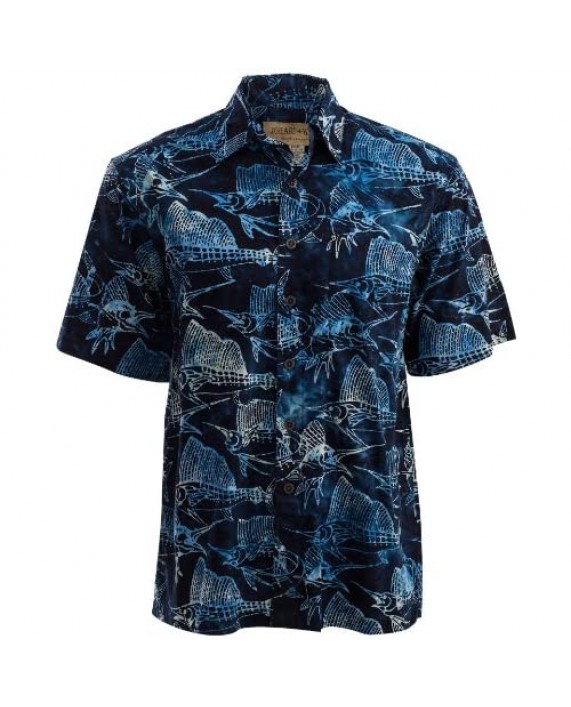 Johari West Sailfish Night Tropical Hawaiian Batik Shirt