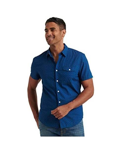 Lucky Brand Men's Short Sleeve Button Up One Pocket Monroe Shirt