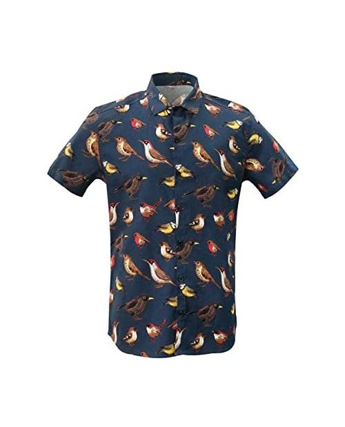 MCULIVOD Men's Hawaiian Tropical Shirts Printing Short Sleeve Casual Button Down Shirt