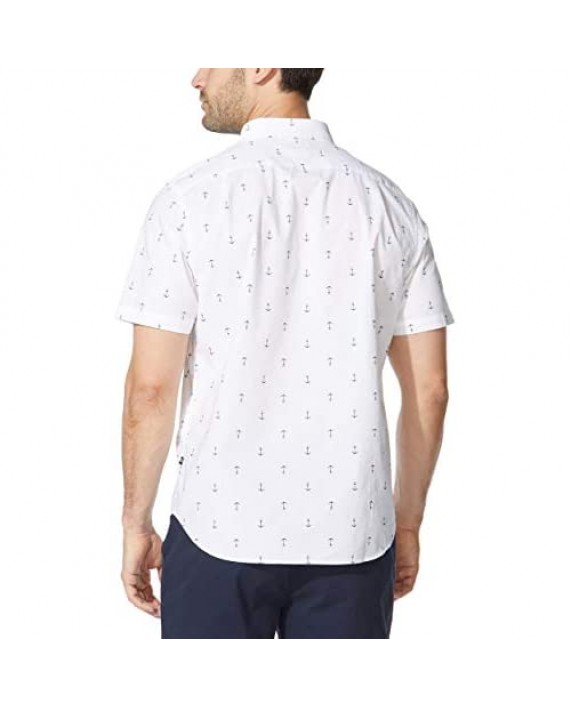 Nautica Men's Anchor Print Poplin Shirt