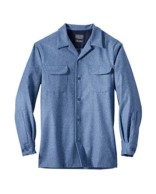 Pendleton Men's Long Sleeve Classic-fit Board Shirt Blue Mix Large