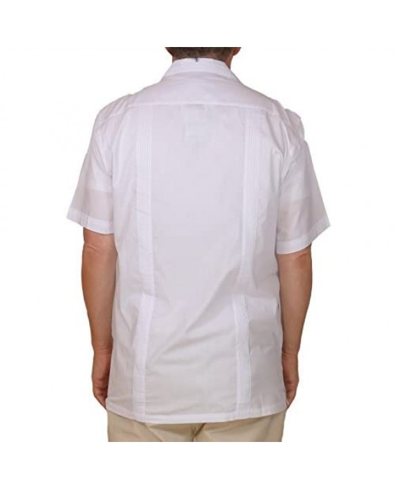 Squish Cuban Style Guayabera Shirt/White