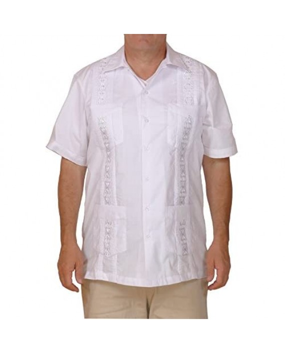 Squish Cuban Style Guayabera Shirt/White