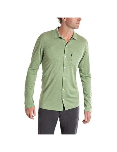 Woolly Clothing Men's Merino Wool Long Sleeve Button Up - Wicking Breathable Anti-Odor
