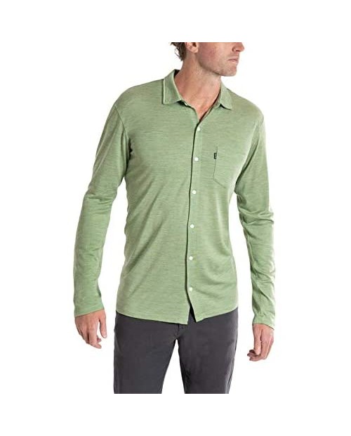 Woolly Clothing Men's Merino Wool Long Sleeve Button Up - Wicking Breathable Anti-Odor