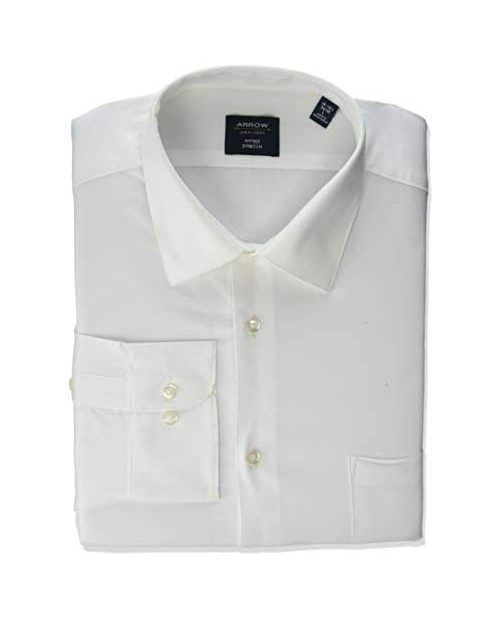 Arrow 1851 Men's Stretch Fitted Solid Spread Collar Dress Shirt New White 18"-18.5" Neck 34"-35" Sleeve (XX-Large)