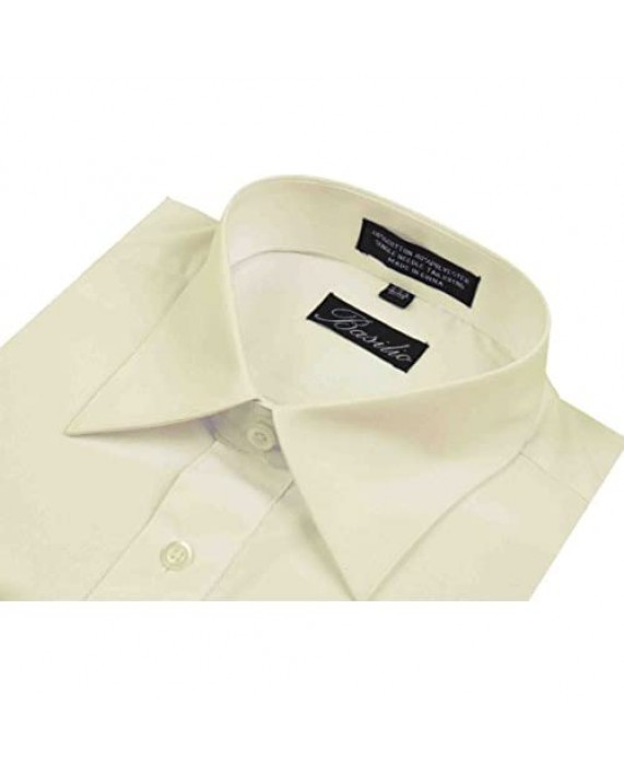 Basilio Men's Convertible Cuff Solid Dress Shirt