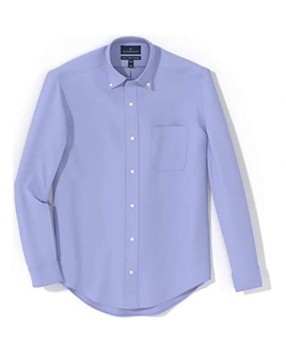 Brand - Buttoned Down Men's Classic Fit Button Collar Solid Non-Iron Dress Shirt Blue w/ Pocket 15 Neck 36 Sleeve
