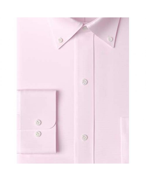 Brand - Buttoned Down Men's Classic Fit Button Collar Solid Non-Iron Dress Shirt Light Pink 17 Neck 35 Sleeve