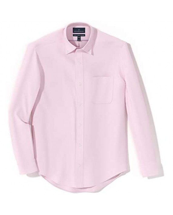 Brand - Buttoned Down Men's Classic Fit Button Collar Solid Non-Iron Dress Shirt Light Pink w/ Pocket 19 Neck 36 Sleeve