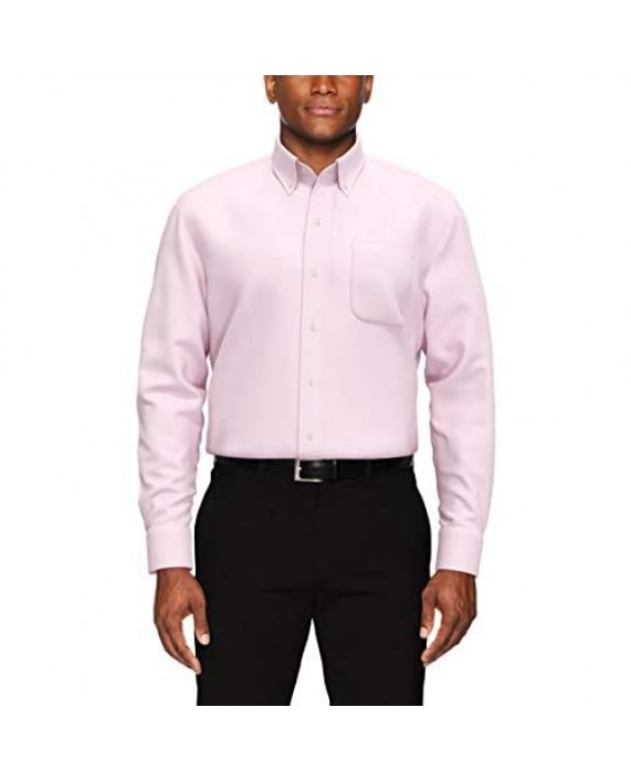 Brand - Buttoned Down Men's Classic Fit Button Collar Solid Non-Iron Dress Shirt Light Pink 18 Neck 34 Sleeve