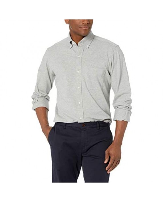Brand - Buttoned Down Men's Classic Fit Stretch Knit Dress Shirt Supima Cotton Button-Collar