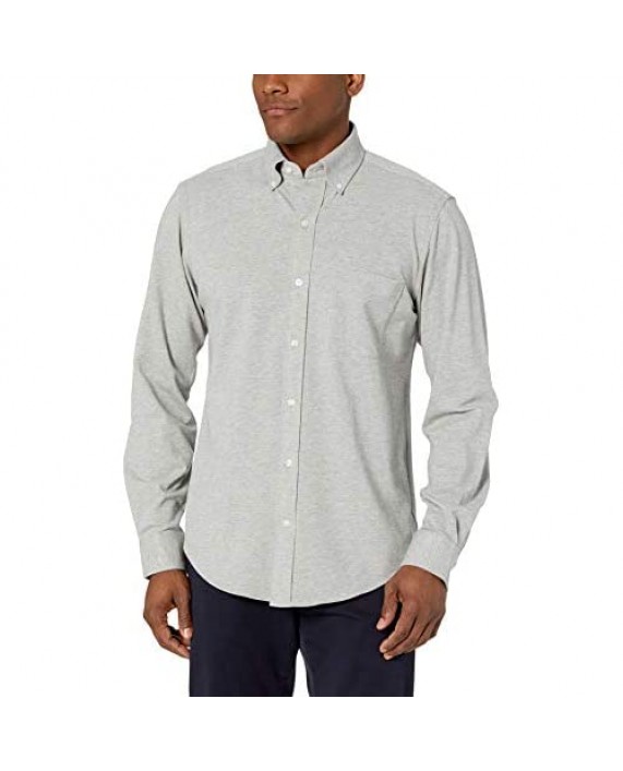Brand - Buttoned Down Men's Classic Fit Stretch Knit Dress Shirt Supima Cotton Button-Collar