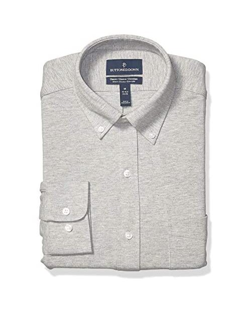  Brand - Buttoned Down Men's Classic Fit Stretch Knit Dress Shirt Supima Cotton Button-Collar