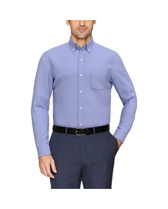 Brand - Buttoned Down Men's Tailored-Fit Button Collar Pinpoint Non-Iron Dress Shirt Blue 17 Neck 33 Sleeve