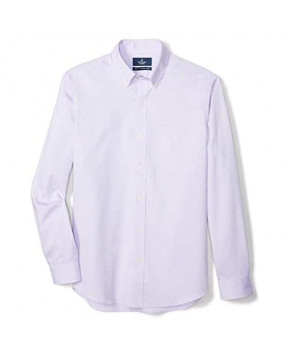 Brand - Buttoned Down Men's Tailored-Fit Button Collar Pinpoint Non-Iron Dress Shirt Purple 17.5 Neck 33 Sleeve