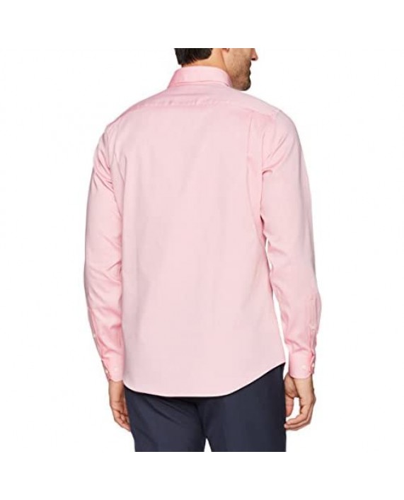 Brand - Buttoned Down Men's Tailored-Fit Button Collar Pinpoint Non-Iron Dress Shirt Pink 17.5 Neck 33 Sleeve