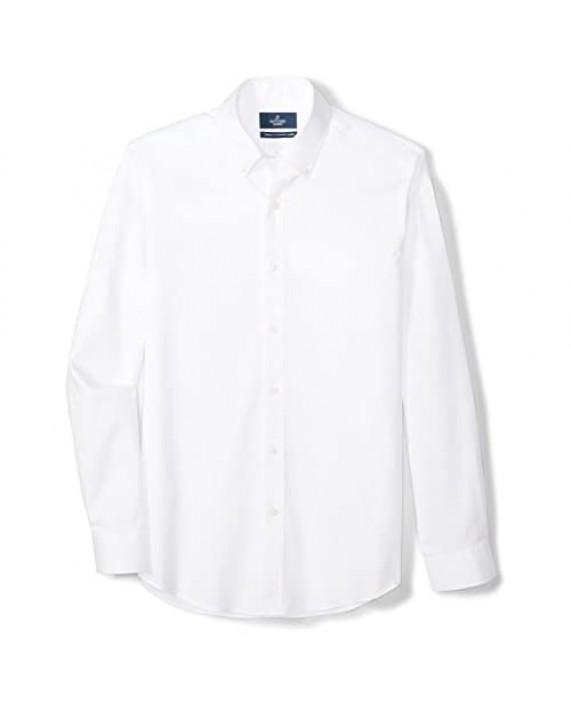 Brand - Buttoned Down Men's Tailored-Fit Button Collar Pinpoint Non-Iron Dress Shirt White 16.5 Neck 36 Sleeve