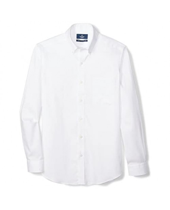 Brand - Buttoned Down Men's Tailored-Fit Button Collar Pinpoint Non-Iron Dress Shirt White 19.5 Neck 39 Sleeve (Big and Tall)