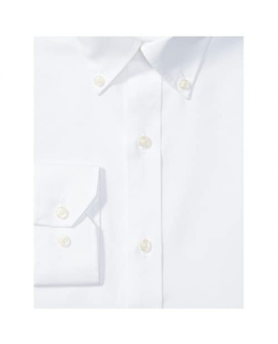 Brand - Buttoned Down Men's Tailored-Fit Button Collar Pinpoint Non-Iron Dress Shirt White 15.5 Neck 36 Sleeve